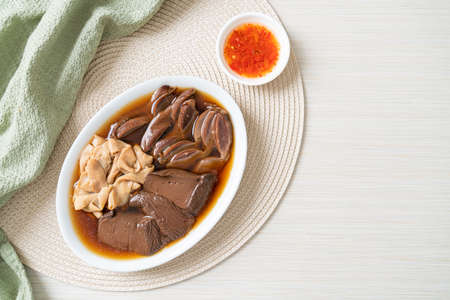 stewed duck offal in brown soup - Asian food styleの写真素材