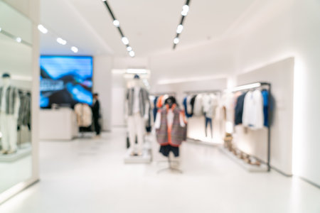 abstract blur luxury shopping mall and retail store for backgroundの写真素材