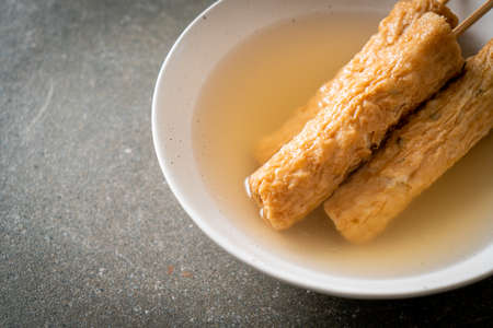 Odeng - Korean fish cake skewer in soup - Korean street food styleの写真素材