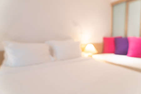 abstract blur bedroom interior for backgroundの写真素材