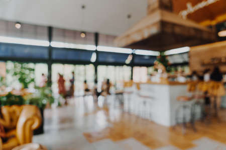 abstract blur coffee shop and cafe restaurant for backgroundの写真素材