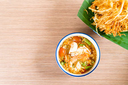Fried Papaya Salad with Shrimp Sauce - Fried Som Tum - Thai food style