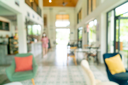 abstract blur coffee shop cafe and restaurant for background and wallpaperの写真素材