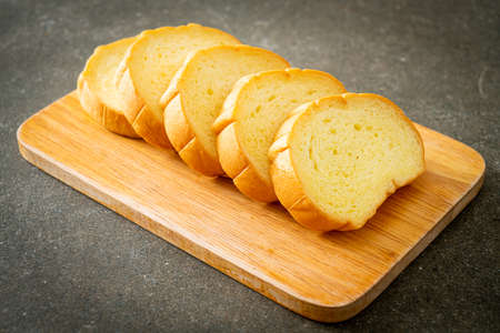sweet potatoes bread sliced on wood board