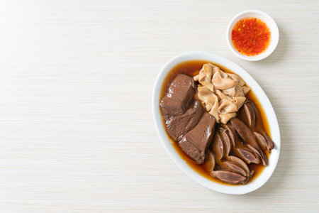stewed duck offal in brown soup - Asian food styleの写真素材
