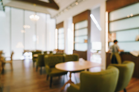 abstract blur coffee shop cafe and restaurant for backgroundの写真素材