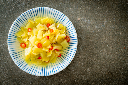 spicy salad pickle cabbage or celery with sesame oil - Asian food styleの写真素材