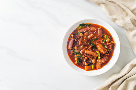 Ojing-O-Bokeum - Stir-fried squid or octopus with Korean spicy sauce - Korean food styleの写真素材