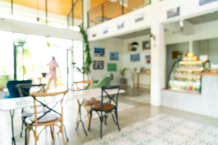 abstract blur coffee shop cafe and restaurant for background and wallpaperの写真素材