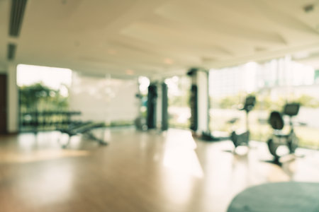 abstract blur and defocused fitness gym for backgroundの写真素材