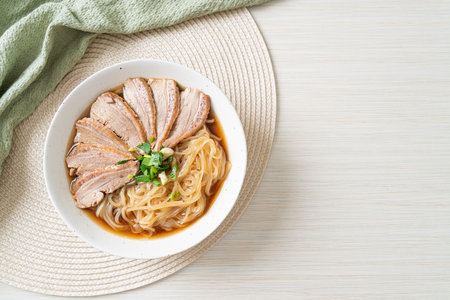 duck noodles with stewed duck soup - Asian food style