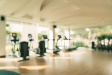 abstract blur and defocused fitness gym for backgroundの写真素材