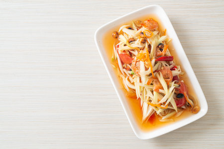 Som Tum - Spicy papaya salad  - Thai food styleの写真素材