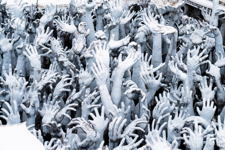 Chiang rai, Thailand - Nov 24, 2022 : Wat Rong Khun FamousTemple, or White Temple in Chiangrai, Chiang Rai Province, Northern Thailandのeditorial素材