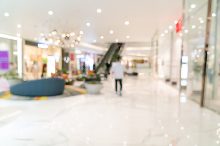 abstract blur luxury shopping mall and retail store for backgroundの写真素材