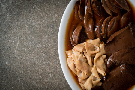 stewed duck offal in brown soup - Asian food styleの写真素材