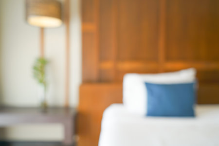 abstract blur luxury bedroom for backgroundの写真素材