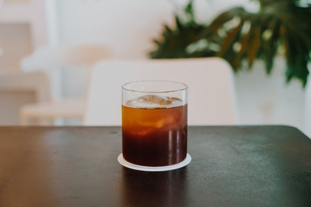black coffee cold drip on tableの写真素材