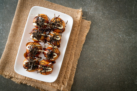 Takoyaki ball dumplings or Octopus balls - Japanese food styleの写真素材
