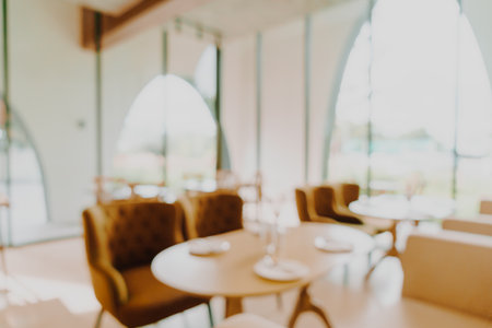 abstract blur coffee shop cafe and restaurant for backgroundの写真素材