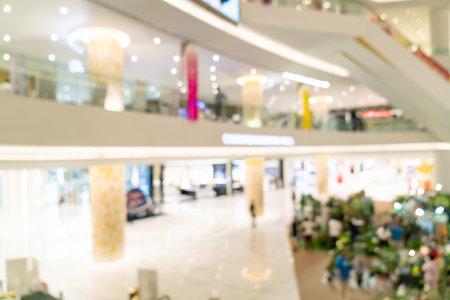 abstract blur luxury shopping mall and retail store for backgroundの写真素材
