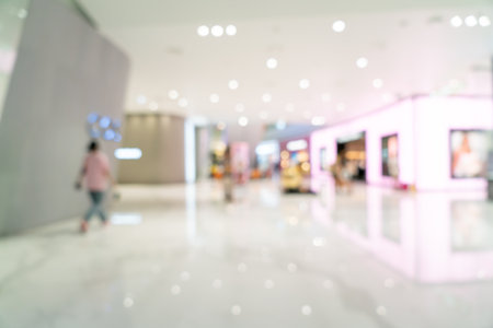 abstract blur luxury shopping mall and retail store for backgroundの写真素材