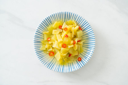 spicy salad pickle cabbage or celery with sesame oil - Asian food styleの写真素材