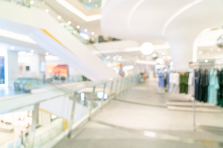 abstract blur luxury shopping mall and retail store for backgroundの写真素材