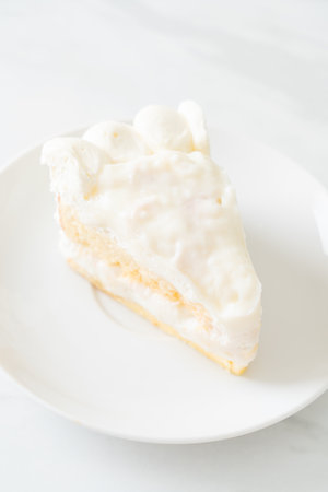 coconut cake - vanilla cake with coconut fresh cream layerの写真素材