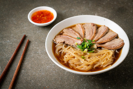 duck noodles with stewed duck soup - Asian food styleの写真素材