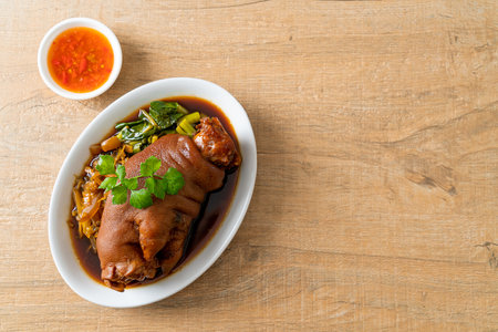 Stewed Pork Knuckle or Stewed Pork Leg - Asian food styleの写真素材