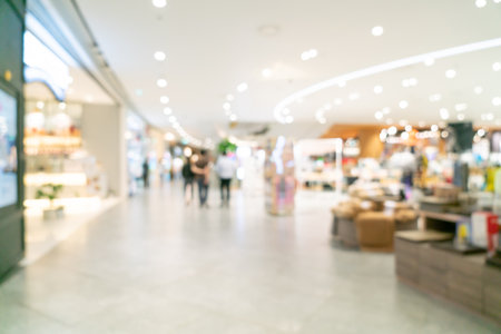 abstract blur luxury shopping mall and retail store for backgroundの写真素材