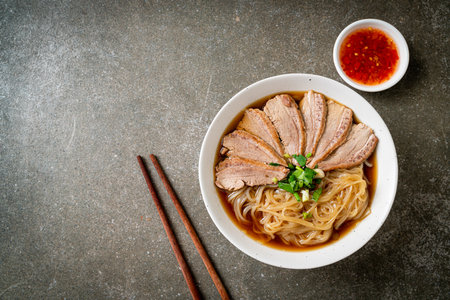 duck noodles with stewed duck soup - Asian food styleの写真素材