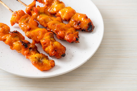 grilled chicken skewer yakitori serve in izakaya style - Asian food styleの写真素材