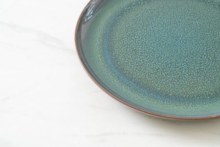 empty beautiful and vintage ceramic plate with copy space