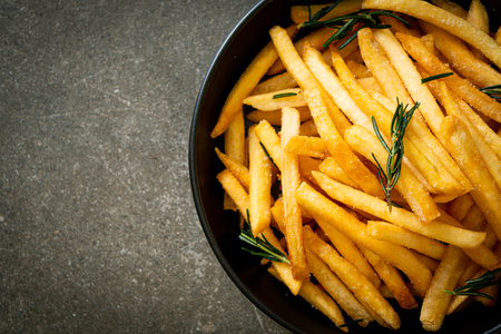 French fries with rosemaryの写真素材