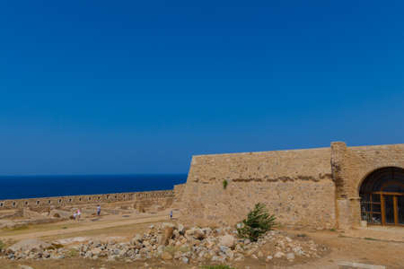 Rethymno, Greece - July  30, 2016:  Inside Fortezza of Rethymno. The Fortezza (from Italian for "fortress") is the citadel of the city of Rethymno in Crete, Greece. It was built by the Venetians in the 16th century, and was captured by the Ottomans in 164のeditorial素材