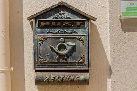 Rethymno, Greece - July  30, 2016: The old mailbox. Rethymno is a city of approximately 40,000...