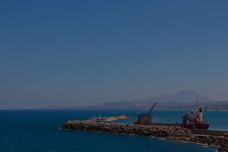 Rethymno, Crete, Greece. July  26. 2016: The sea port of Rethymno.