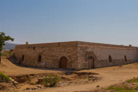 Rethymno, Greece - July  30, 2016:  The Powder Magazines of Fortezza Castle. The Fortezza (from...
