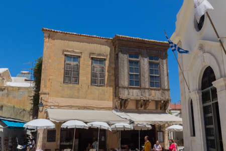 Rethymno, Greece. July  26. 2016: Street shops. Rethymno is the 3rd largest city of the island....
