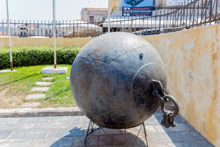 Rethymno, Greece - July  30, 2016:  Old Naval mine in the Sea Police Department.