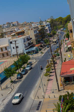 Rethymno, Greece - July  31, 2016: Panoramic view to Rethymno. Rethymno is the 3rd largest city of the island. Crete attracts 2.8 million annual tourists (2011).のeditorial素材