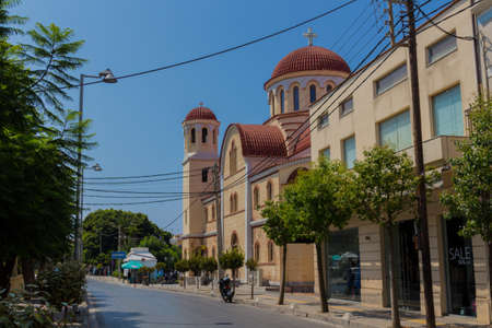 Rethymno, Greece - August  4, 2016:  Four Martyrs Church. Rethymno is the 3rd largest city of the island. Crete attracts 2.8 million annual tourists (2011).のeditorial素材