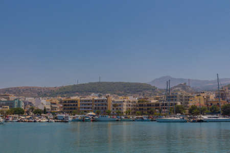 Rethymno, Greece - August  1, 2016:  Panoramic view to the city. Rethymno is the 3rd largest city of...