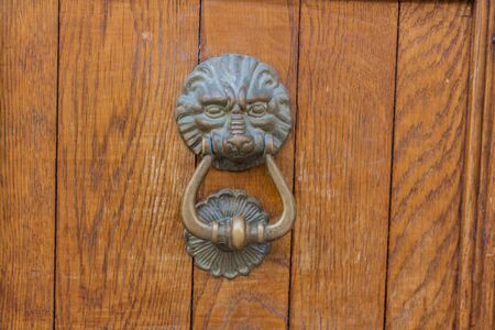 Old Door Knocker in Rethymno, Greeceの写真素材