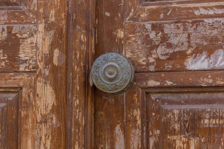 Old Door Knocker in Rethymno, Greeceの写真素材
