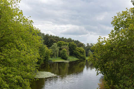 Landscape view to the pond in The Estate Of The Romanovs In Izmailovo