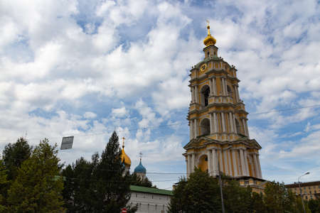 View to the belltower of the Novospassky monastery, Moscow