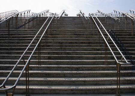 Handrail along a staircaseの写真素材